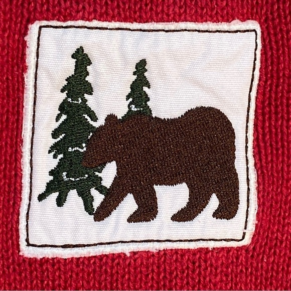 Vintage Breckenridge Grandma 1/4 Zip Turtleneck Fir Tree Sweater Red Size XL - Picture 10 of 16